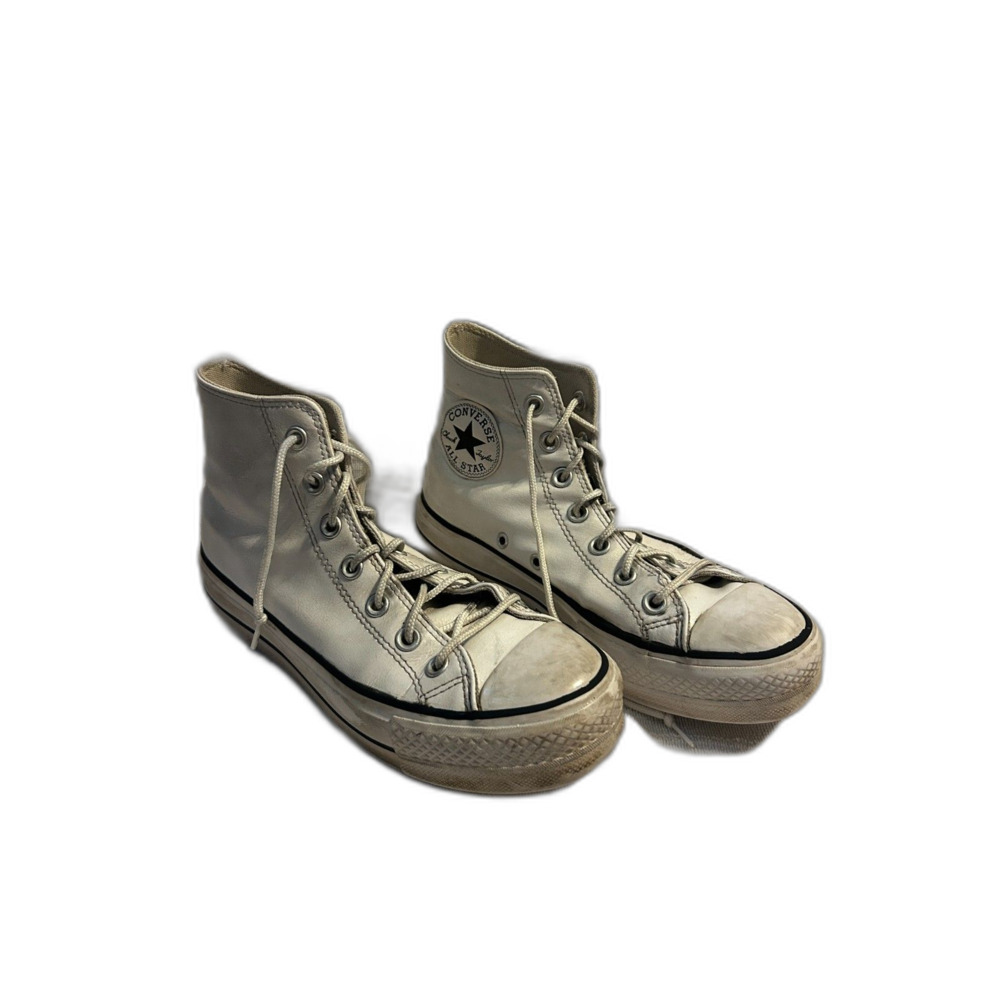 Converse Chuck Taylor All Star Lift Platform High Top Leather Sneakers - White